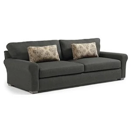 Transitional Wide Sofa with Removable Cushions 